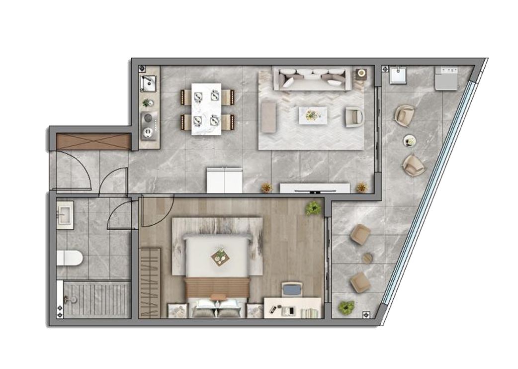 1 Bed Promax floor plan