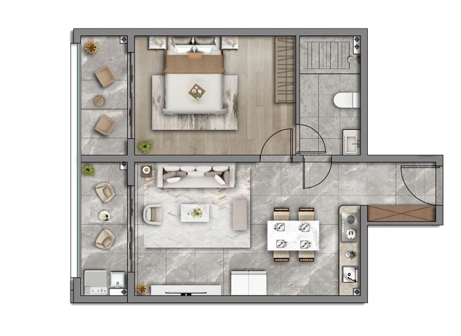1 Bed floor plan