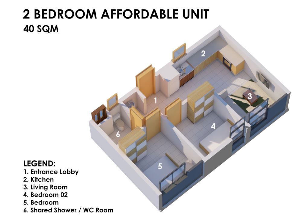 Boma Yangu Bofa Estate 2-bedroom Affordable unit plan
