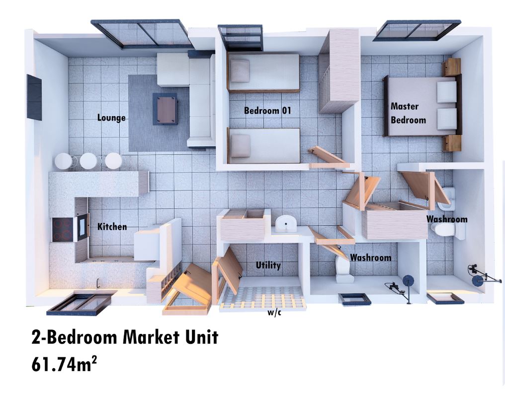 Boma Yangu Chuka PW Estate 2-bedroom Market unit plan