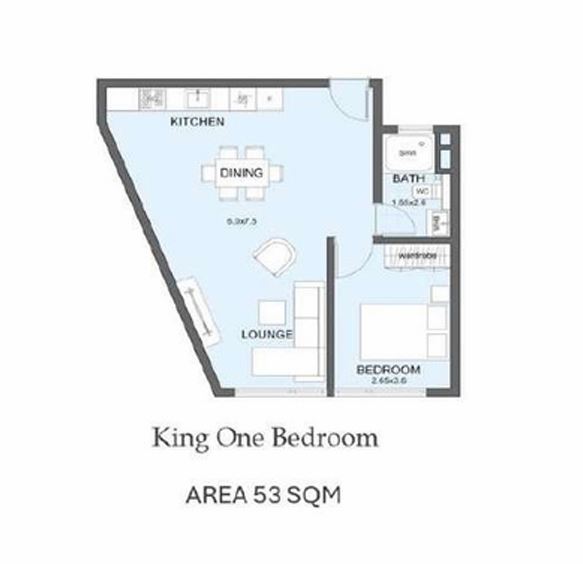 DG JKIA King One Bedroom floor plan