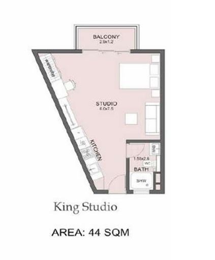 DG JKIA King Studio floor plan