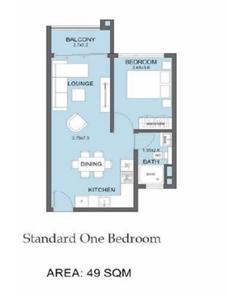 DG JKIA Standard One Bedroom floor plan