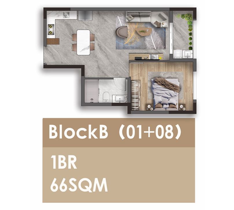 1 bed block b (01+08) floor plan
