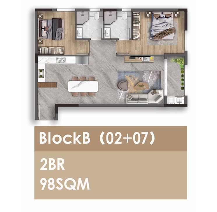 2 bed block b (02+07) floor plan