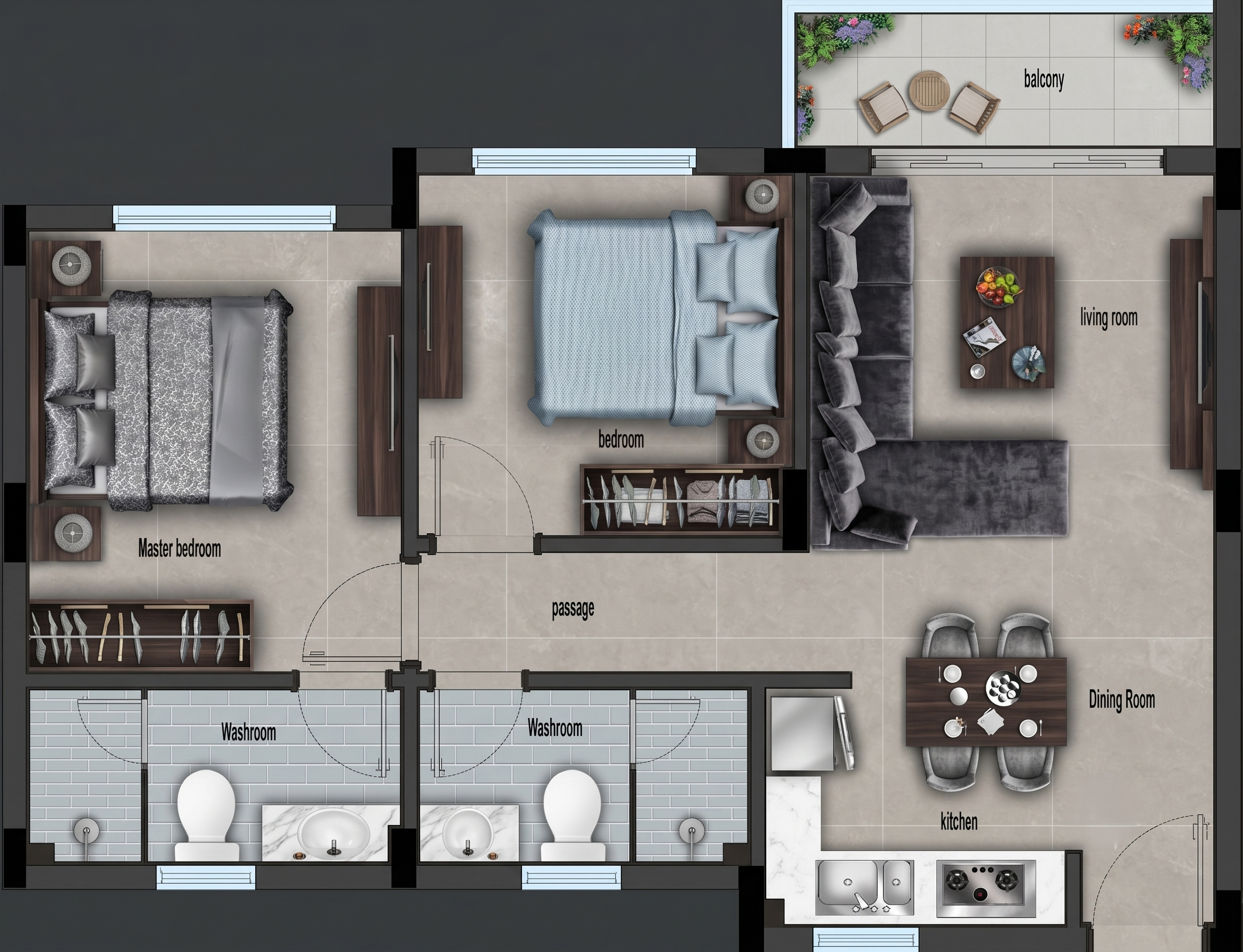 Likoni Heights 2-bedroom unit plan