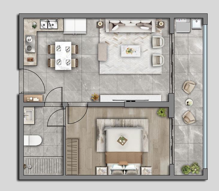 1 Bed Classic floor plan