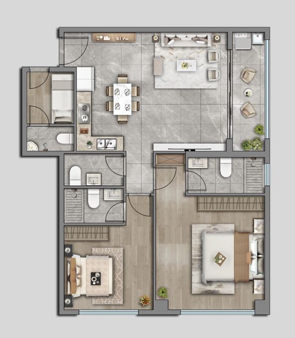 3 Bed Gold + DSQ floor plan