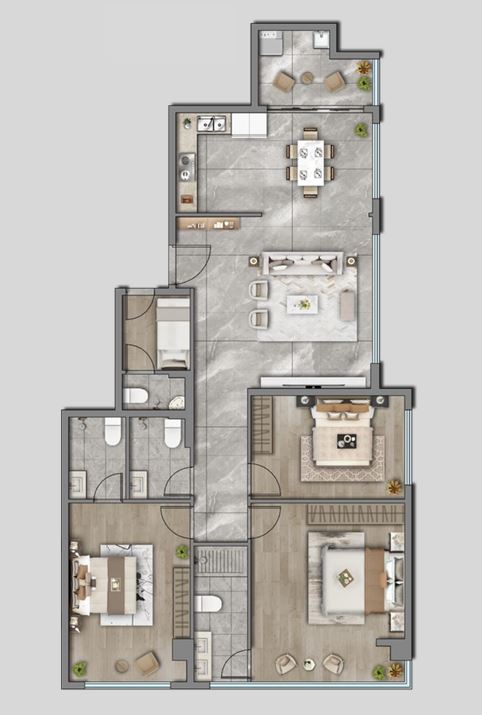 2 Bed Gold + DSQ floor plan